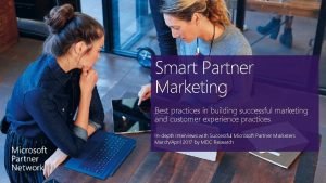 Smart partner marketing