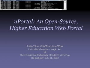 u Portal An OpenSource Higher Education Web Portal