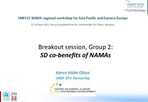 UNFCCC NAMA regional workshop for Asia Pacific and