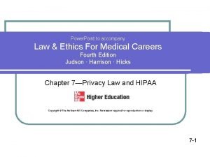 Power Point to accompany Law Ethics For Medical