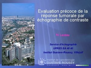 Evaluation prcoce de la rponse tumorale par chographie