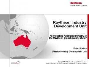 Raytheon Industry Development Unit Connecting Australian Industry to