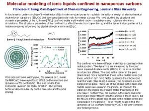 Molecular modeling of ionic liquids confined in nanoporous