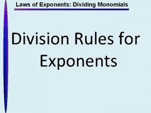 Laws of exponents division