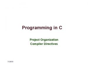Organization of compiler