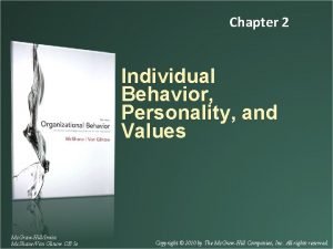 Chapter 2 Individual Behavior Personality and Values Mc