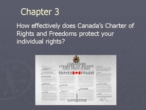 Chapter 3 How effectively does Canadas Charter of