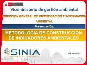 Viceministerio de gestin ambiental Presentacin METODOLOGIA DE CONSTRUCCION