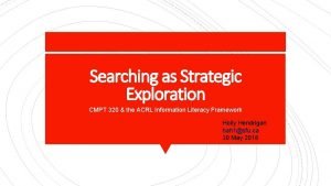 Searching as strategic exploration