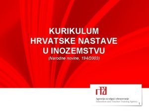 Kurikulum hrvatske nastave u inozemstvu