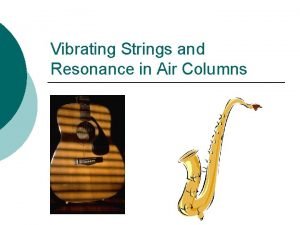 Vibrating Strings and Resonance in Air Columns String