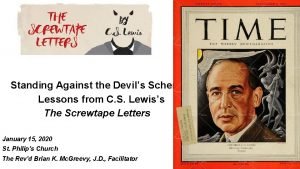 Screwtape letters lessons