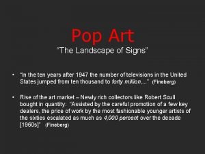 Pop Art The Landscape of Signs In the