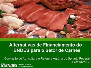 Alternativas de Financiamento do BNDES para o Setor