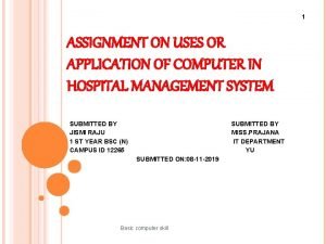 Computer application in management assignment