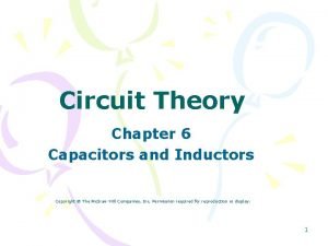 Circuit Theory Chapter 6 Capacitors and Inductors Copyright