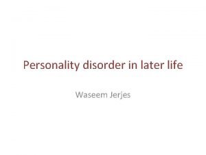 Personality disorder