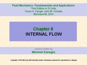 Fluid Mechanics Fundamentals and Applications Third Edition in
