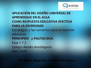 APLICACIN DEL DISEO UNIVERSAL DE APRENDIZAJE EN EL