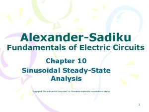 AlexanderSadiku Fundamentals of Electric Circuits Chapter 10 Sinusoidal