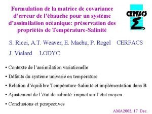 Formulation de la matrice de covariance derreur de