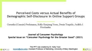Perceived Costs versus Actual Benefits of Demographic SelfDisclosure