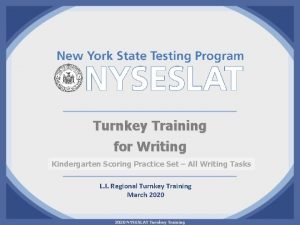 Turnkey Training for Writing Kindergarten Scoring Practice Set