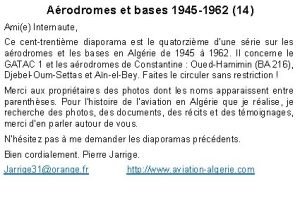 Arodromes et bases 1945 1962 14 Amie Internaute