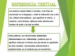 Elementos de referencia textual