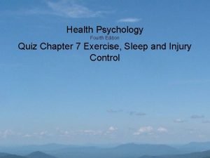 Health Psychology Fourth Edition Quiz Chapter 7 Exercise