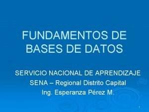 FUNDAMENTOS DE BASES DE DATOS SERVICIO NACIONAL DE