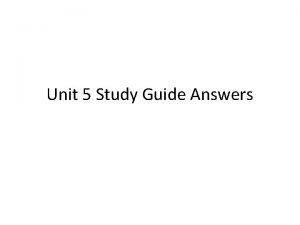 Unit 5 Study Guide Answers 1 Define slope