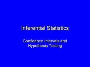 Inferential Statistics Confidence Intervals and Hypothesis Testing Samples