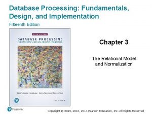 Database Processing Fundamentals Design and Implementation Fifteenth Edition