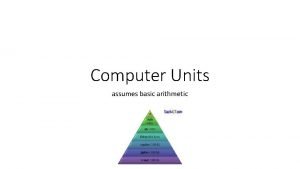 Computer Units assumes basic arithmetic Computer Units Computer