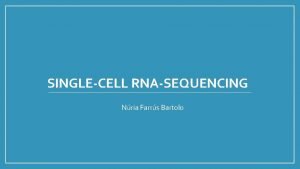 SINGLECELL RNASEQUENCING Nria Farrs Bartolo INDEX Introduction Workflow