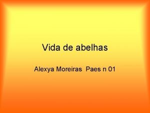 Vida de abelhas Alexya Moreiras Paes n 01