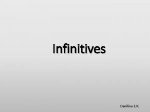 Infinitive formula