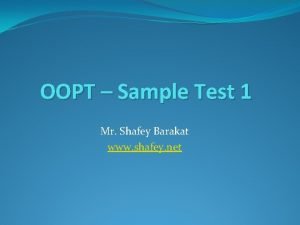 Oopt sample test