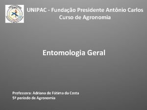 UNIPAC Fundao Presidente Antnio Carlos Curso de Agronomia