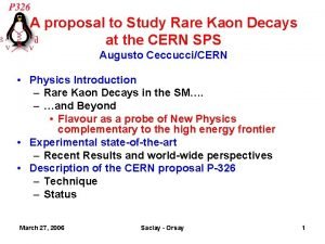 A proposal to Study Rare Kaon Decays at