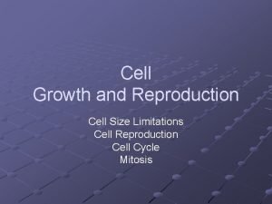 Cell Growth and Reproduction Cell Size Limitations Cell