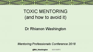 Toxic mentoring