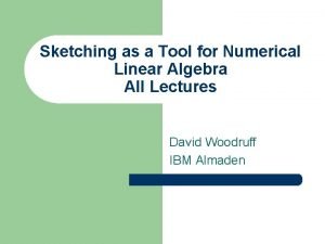 Sketching as a tool for numerical linear algebra