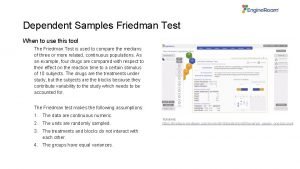 When do we use friedman test