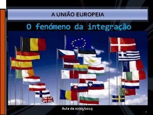 A UNIO EUROPEIA O fenmeno da integrao Aula