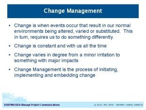 Change management events