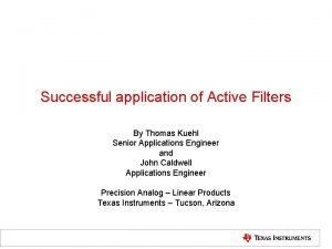 Application of active filters