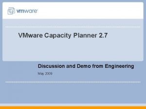Capacity planning vmware