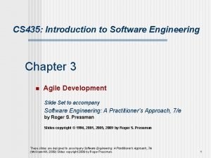 CS 435 Introduction to Software Engineering Chapter 3